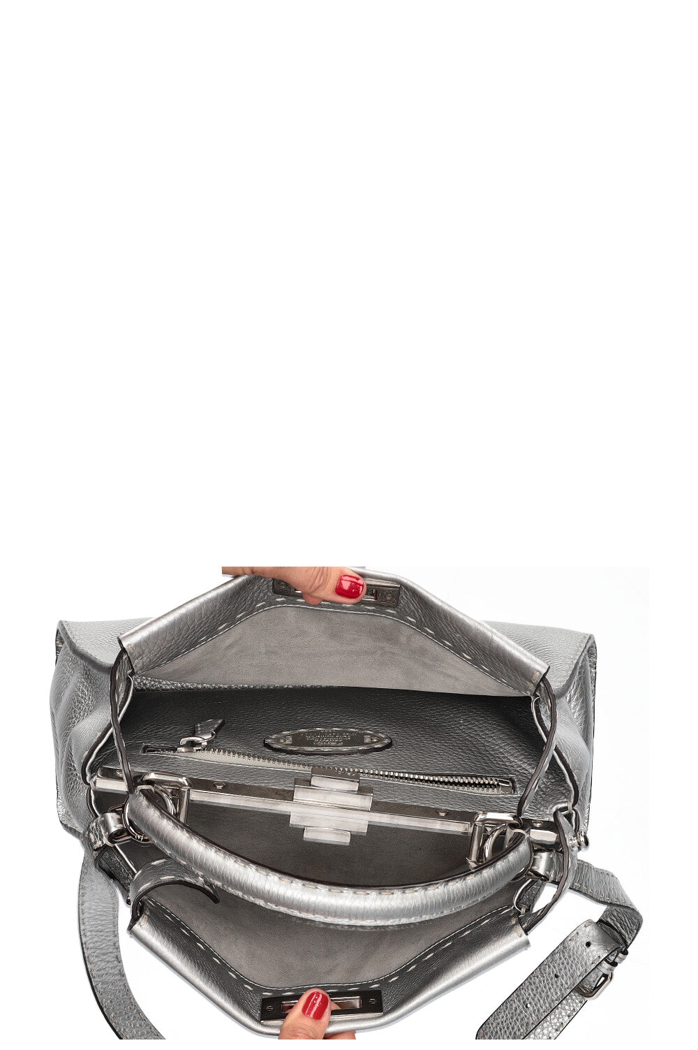 FENDI Peekaboo Medium Silver