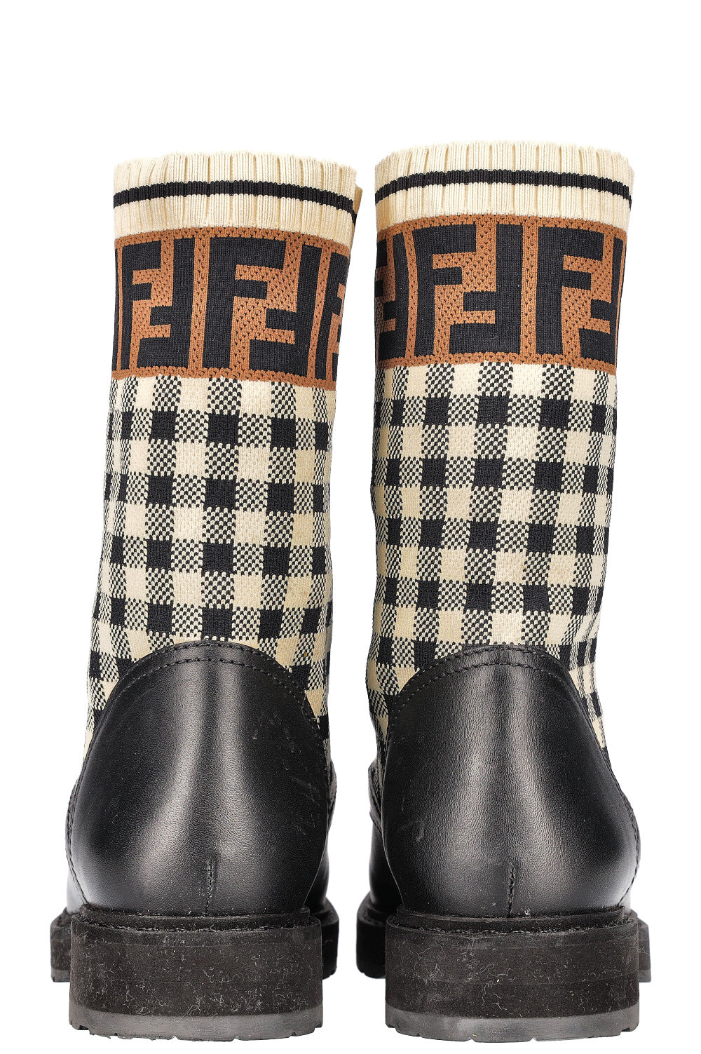 FENDI Boots Zucca Caro Pattern Black