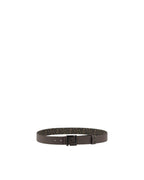 Fendi Leather Belt with FF Buckle Men Brown