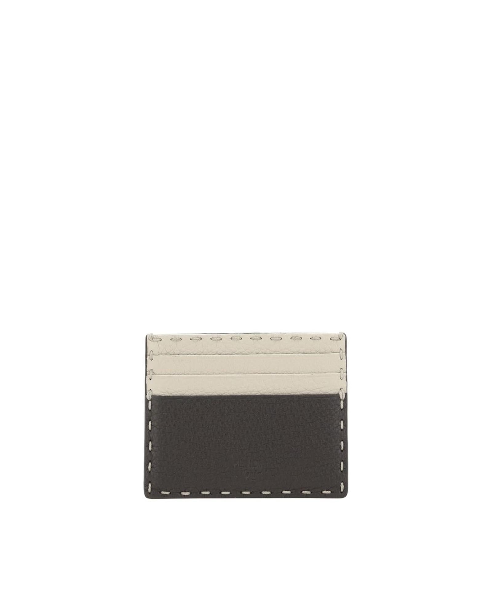Fendi Card Holder Leather TwoTone Men Multicolor Wallets & Pouches