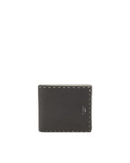Fendi Leather Wallet with Stitching Detail Men Brown Wallets & Pouches