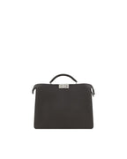 Fendi Peekaboo Leather Handbag with Adjustable Strap and Multiple Compartments Black Bags
