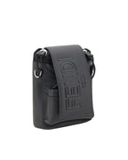 Fendi Roma Leather Bucket Bag Men Black Backpacks