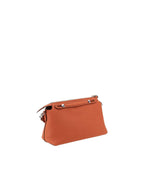 Fendi Refined Leather Shoulder Bag with Customizable Pendant and Versatile Strap Women Orange