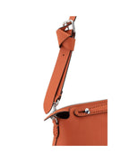 Fendi Refined Leather Shoulder Bag with Customizable Pendant and Versatile Strap Women Orange