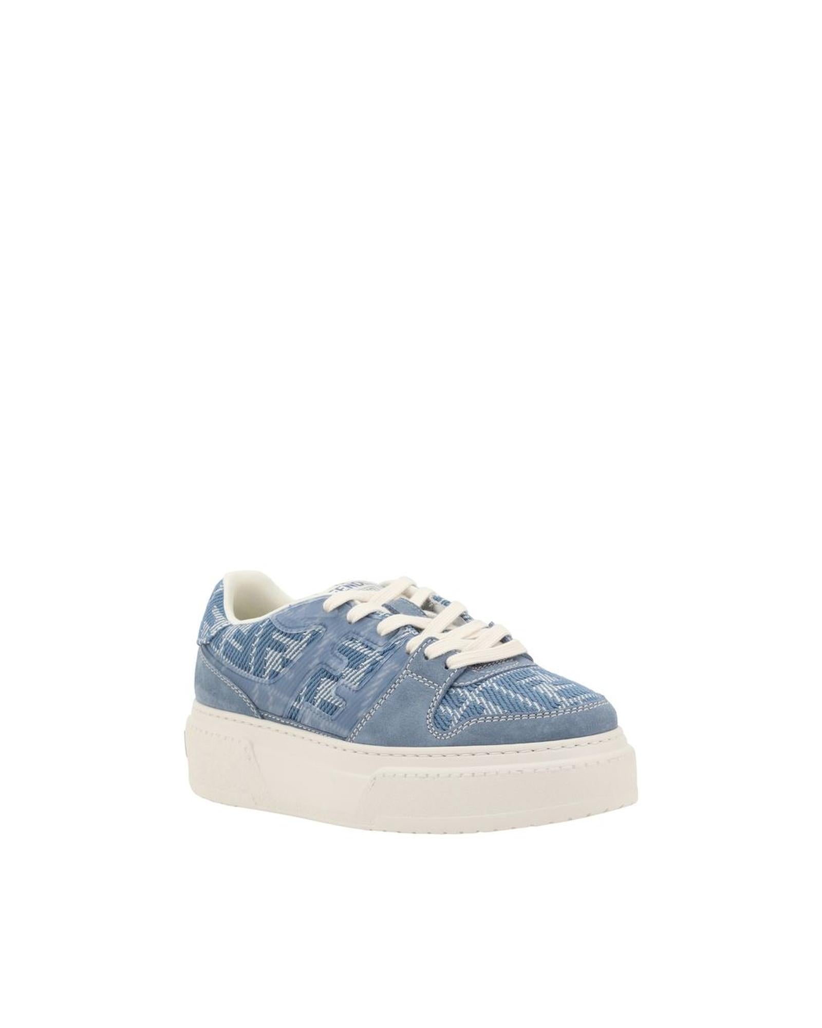 Fendi Flow Denim Platform Sneakers Women Light Blue