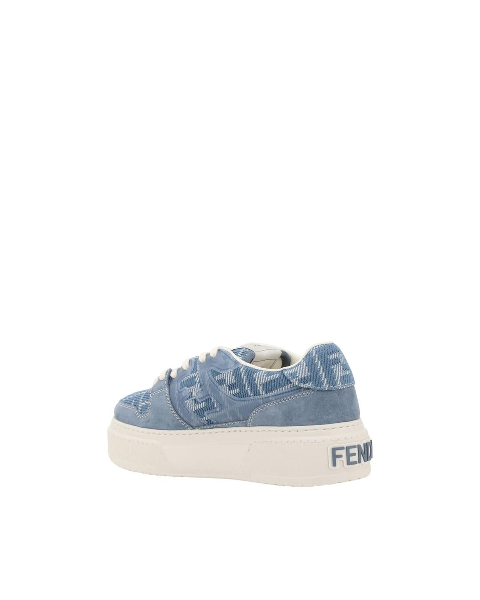Fendi Flow Denim Platform Sneakers Women Light Blue