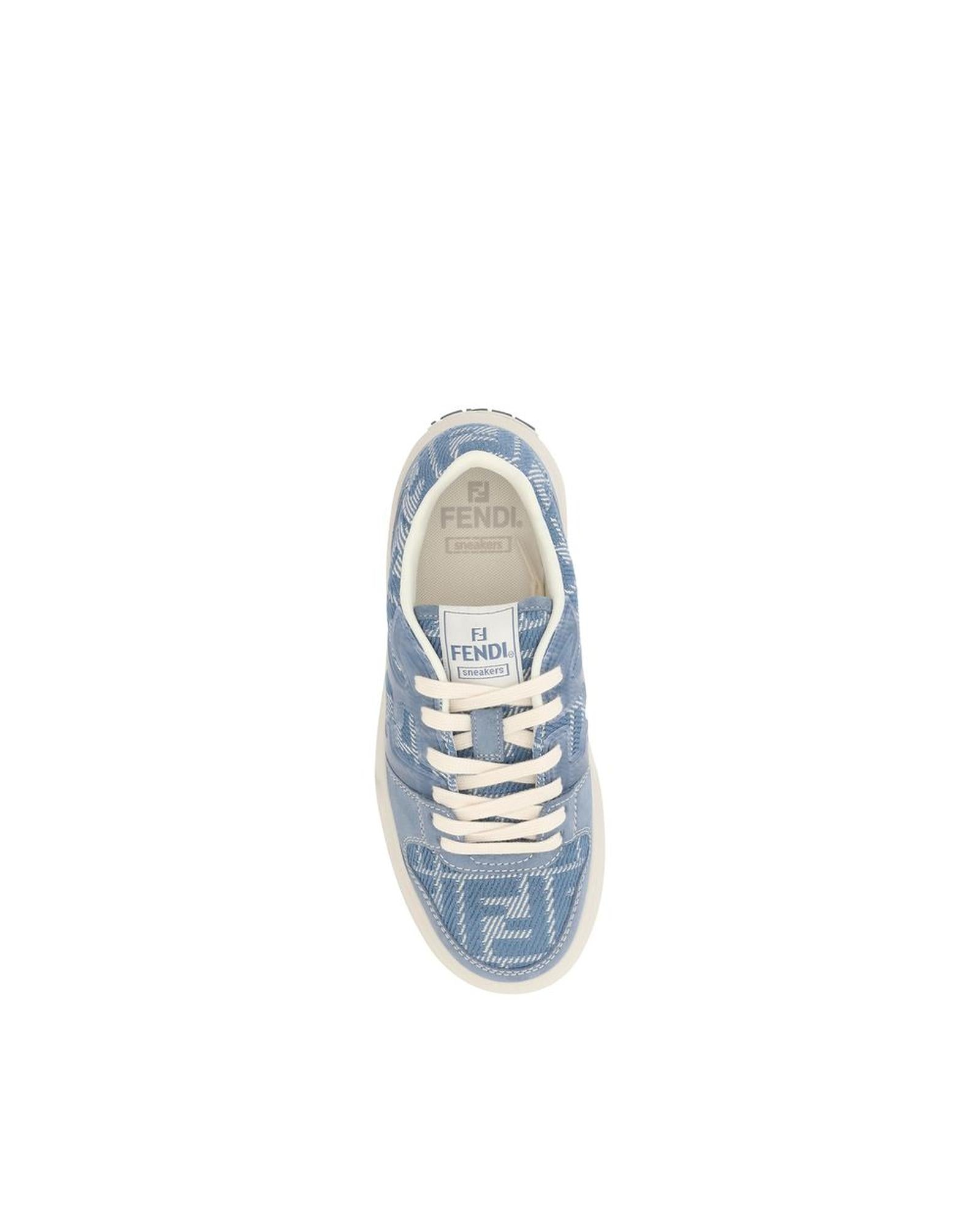 Fendi Flow Denim Platform Sneakers Women Light Blue