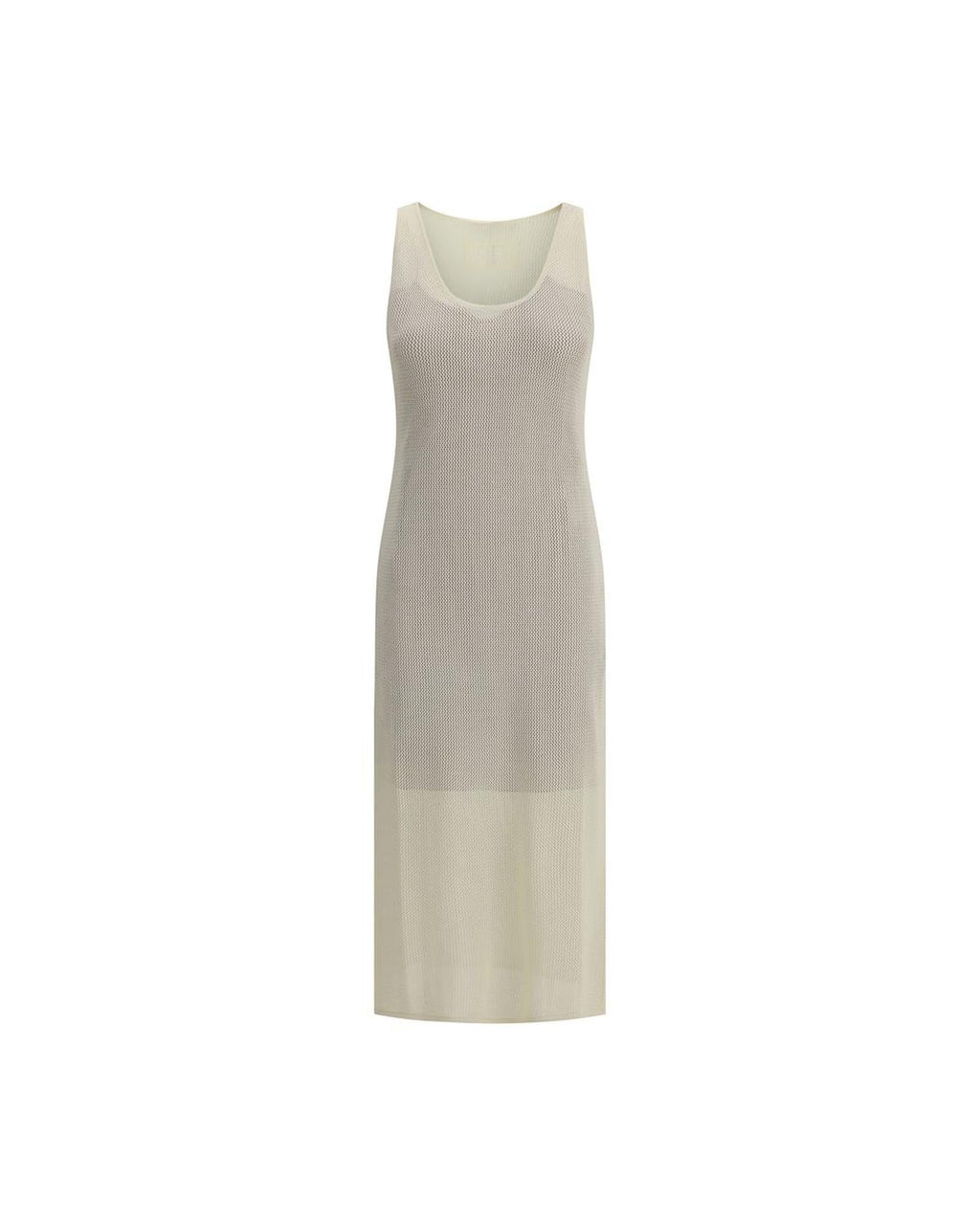 Fendi Knit Midi Dress Sleeveless Women White Dresses