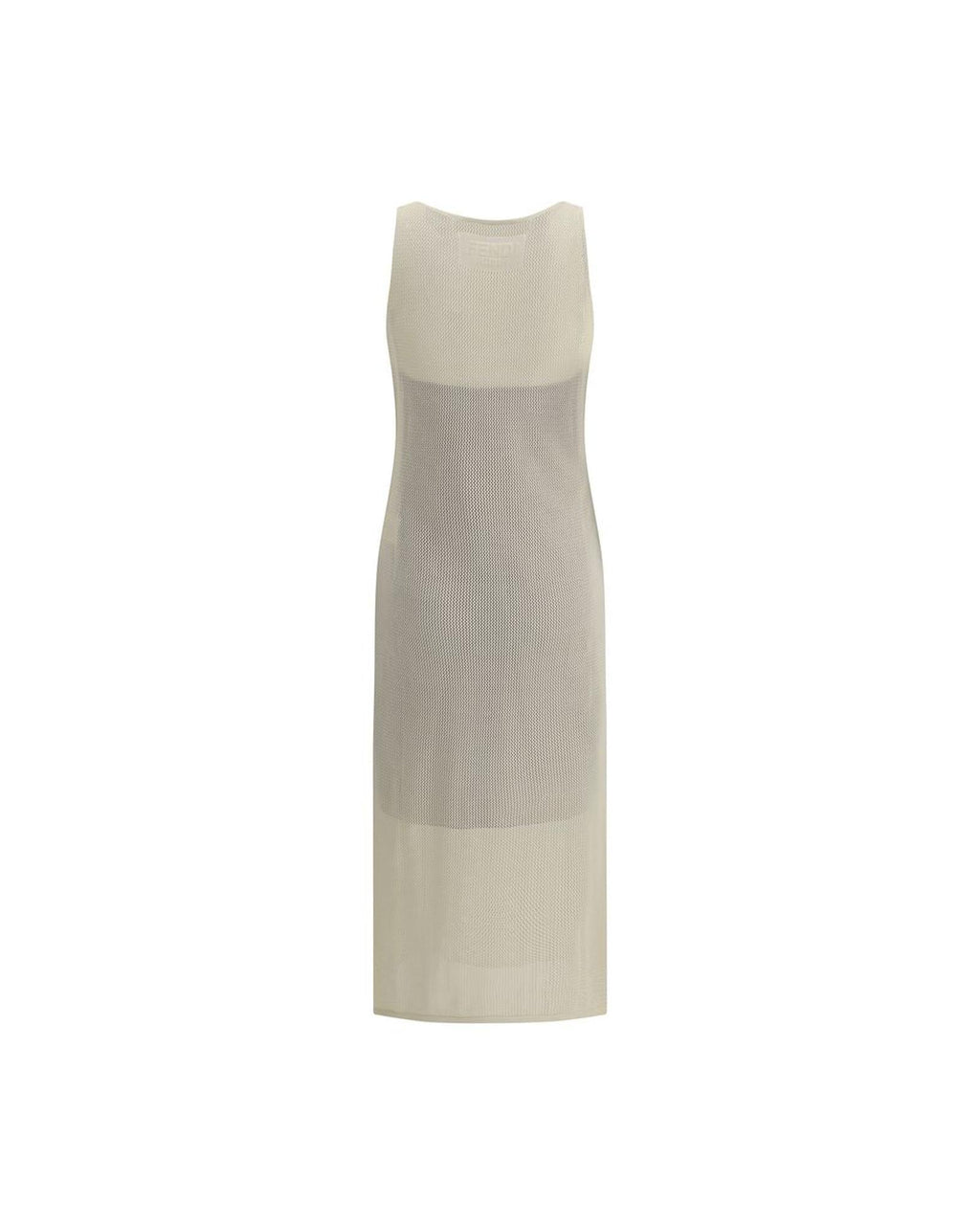 Fendi Knit Midi Dress Sleeveless Women White Dresses