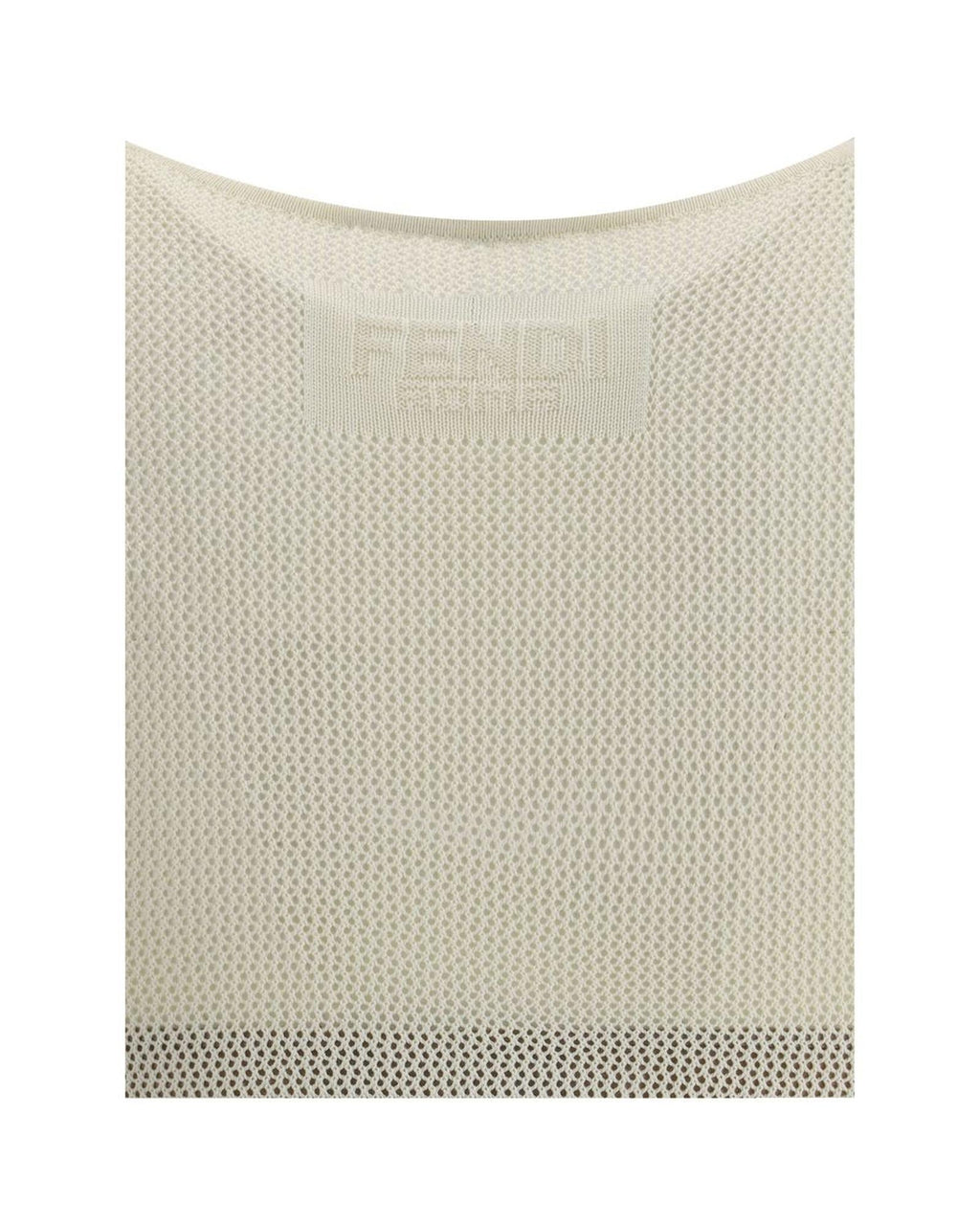 Fendi Knit Midi Dress Sleeveless Women White Dresses
