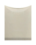Fendi Knit Midi Dress Sleeveless Women White Dresses