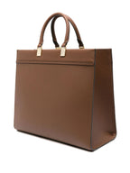 FENDI SUNSHINE CALFSKIN LEATHER MEDIUM SHOPPER TOTE BAG