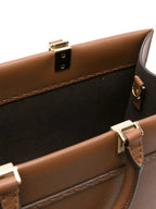 FENDI SUNSHINE CALFSKIN LEATHER MEDIUM SHOPPER TOTE BAG