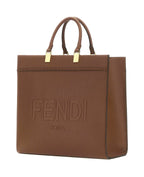 FENDI SUNSHINE CALFSKIN LEATHER MEDIUM SHOPPER TOTE BAG