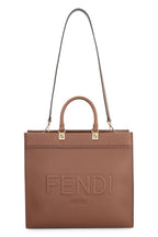FENDI SUNSHINE CALFSKIN LEATHER MEDIUM SHOPPER TOTE BAG