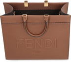 FENDI SUNSHINE CALFSKIN LEATHER MEDIUM SHOPPER TOTE BAG