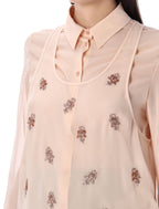 FENDI Double Layer Embroidered Shirt - Size 40