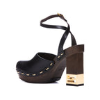 FENDI Decorative Heel Leather Pumps 9.5 cm