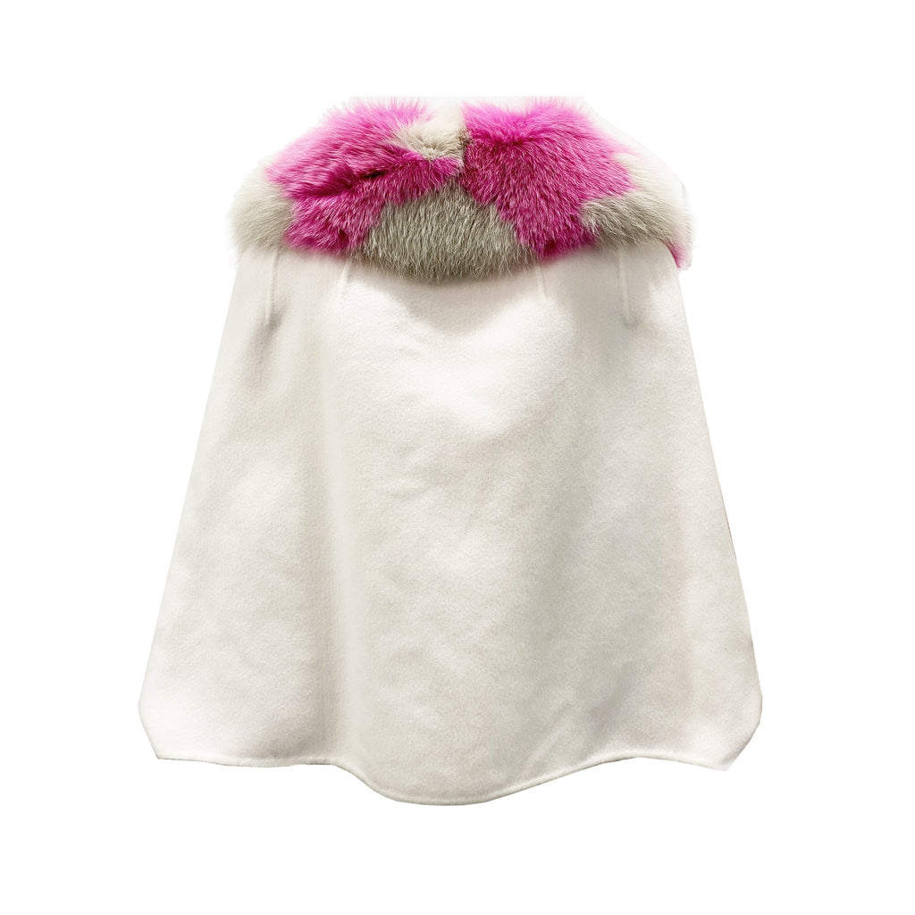FENDI Fur Collar Cashmere Cape Jacket - Women's
