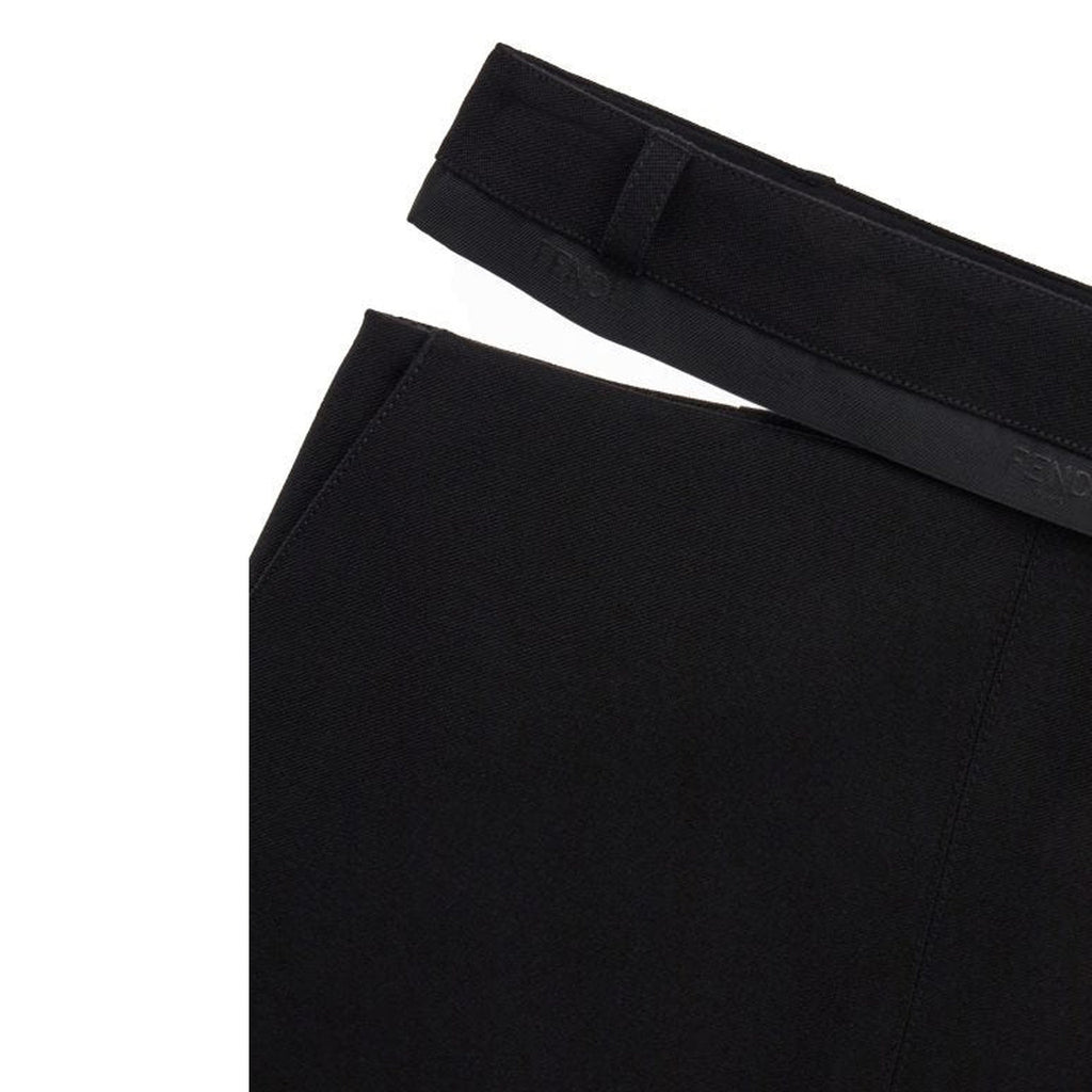 FENDI Chic Virgin Wool Mini Skirt with Cutout Detail