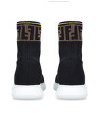 FENDI Stretch Knit Jacquard FF Mania High Top Sock Sneakers