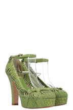 CHRISTIAN DIOR Python Heels Green