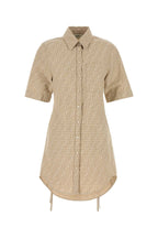 FENDI Cotton Linen Dress with FF Logo - Women's Short Sleeves