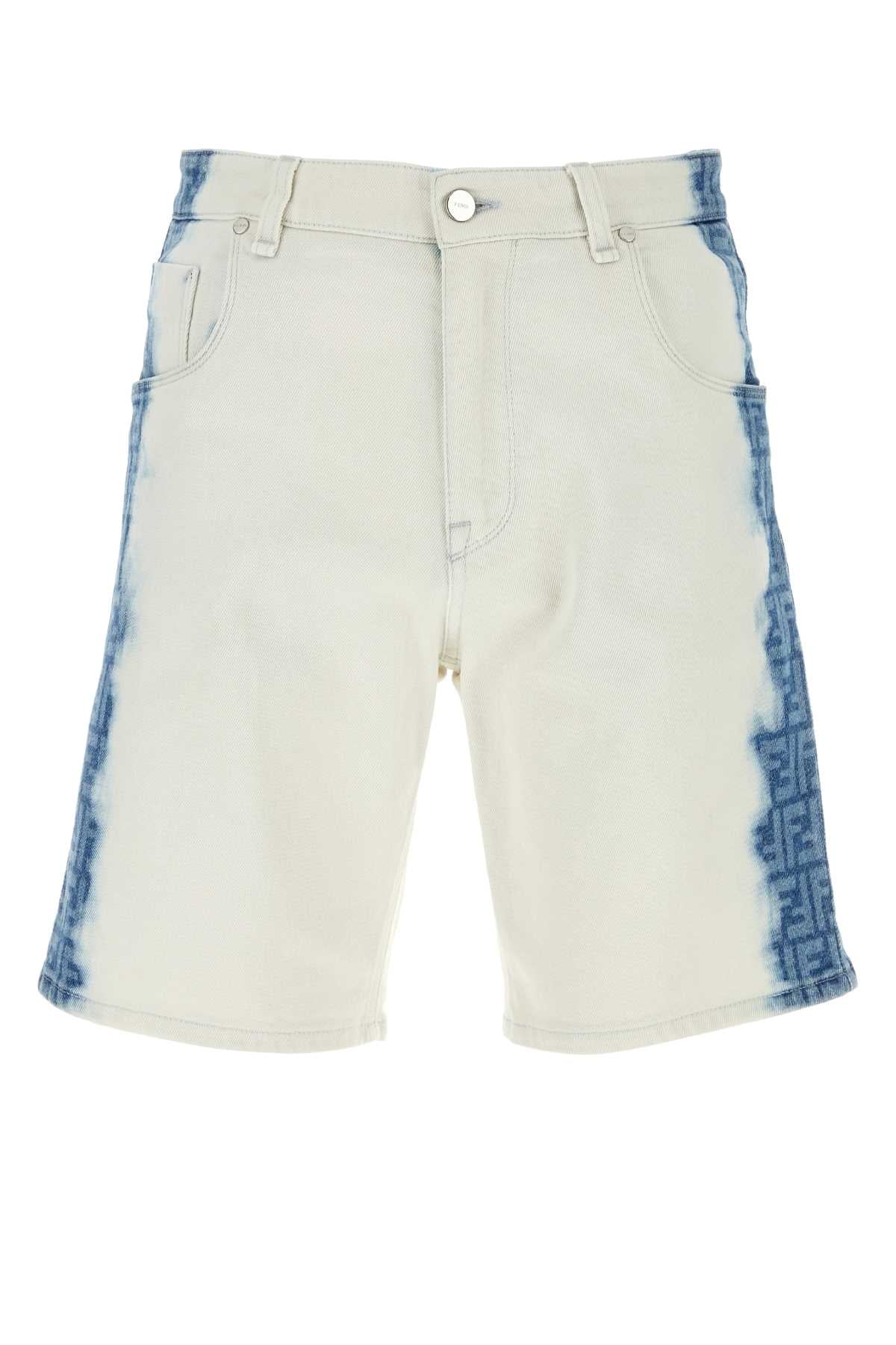 FENDI Men's Mini Stretch Denim Bermuda Shorts