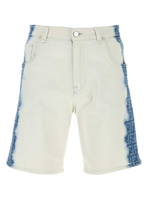 FENDI Men's Mini Stretch Denim Bermuda Shorts