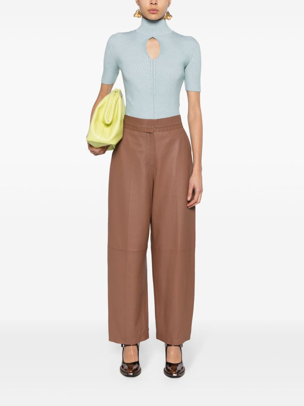 FENDI Luxury Leather Trousers for Women - SS24 Collection
