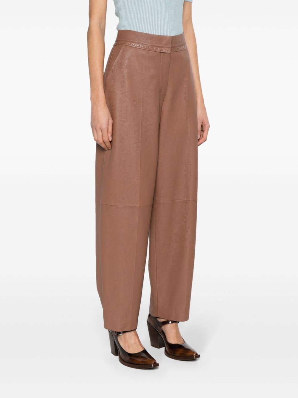 FENDI Luxury Leather Trousers for Women - SS24 Collection