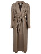 FENDI Long Wrap Coat with Scarf Collar for Women