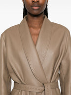 FENDI Long Wrap Coat with Scarf Collar for Women