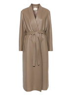FENDI Long Wrap Coat with Scarf Collar for Women