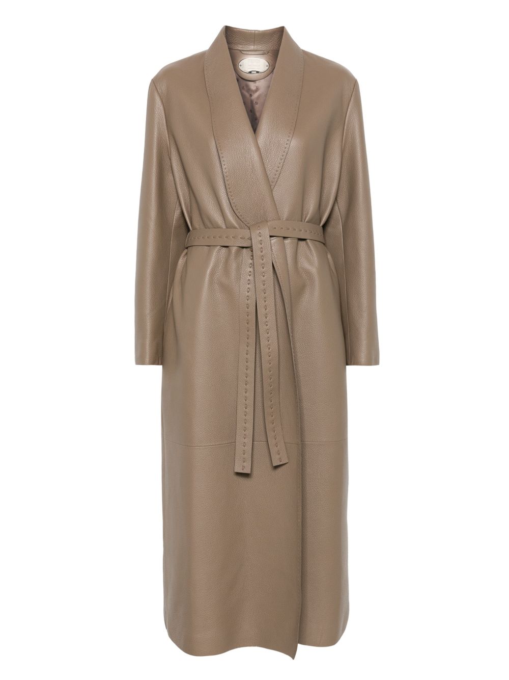 FENDI Long Wrap Coat with Scarf Collar for Women