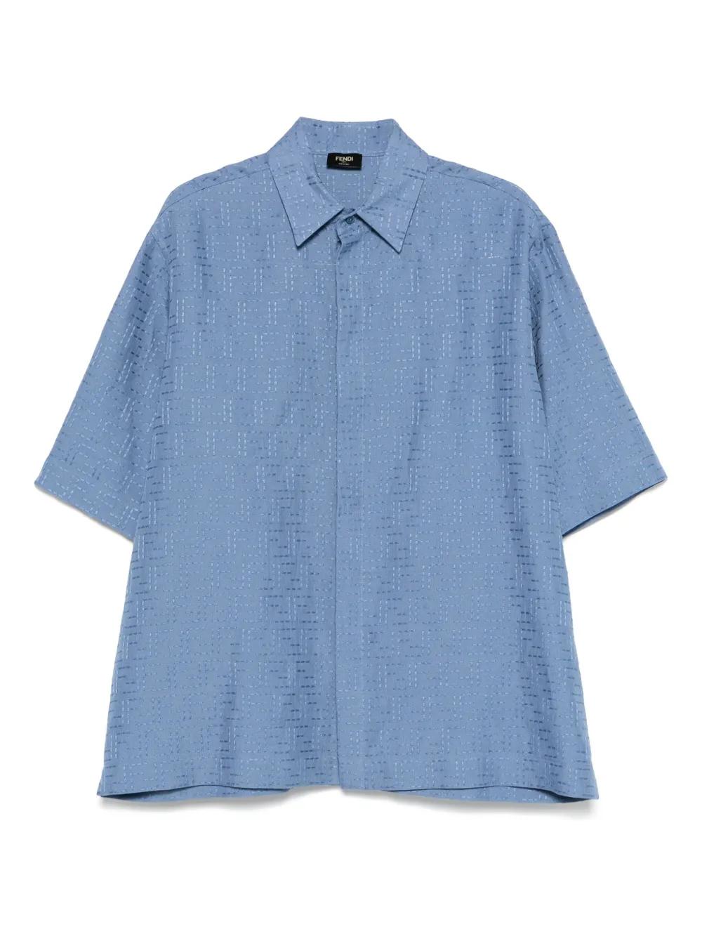 FENDI FF Jacquard Linen Shirt for Men - SS25