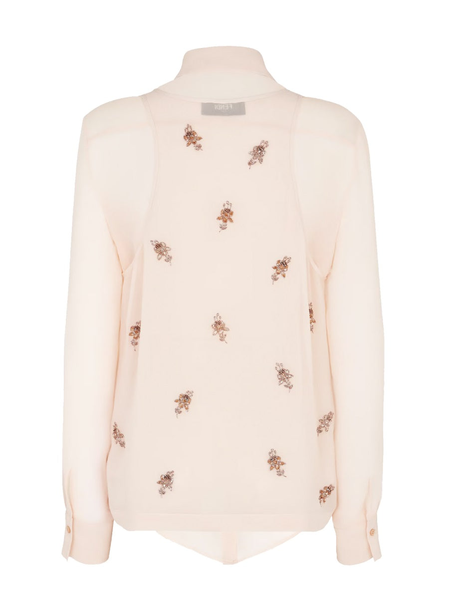 FENDI Silk Georgette Mini Blouse for Women