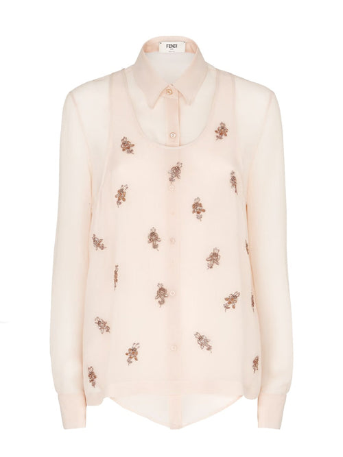 FENDI Silk Georgette Mini Blouse for Women