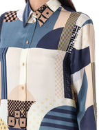 FENDI Patchwork Crepe Satin Shirt for Women - SS25 Collection