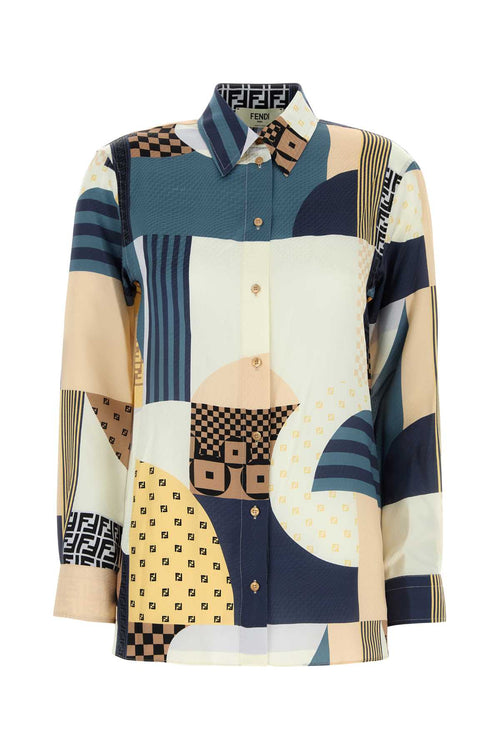 FENDI Silk Shirt with Classic Collar for Women