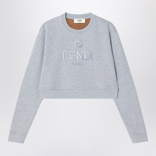 FENDI Cropped Fleece Cotton Sweatshirt for Women