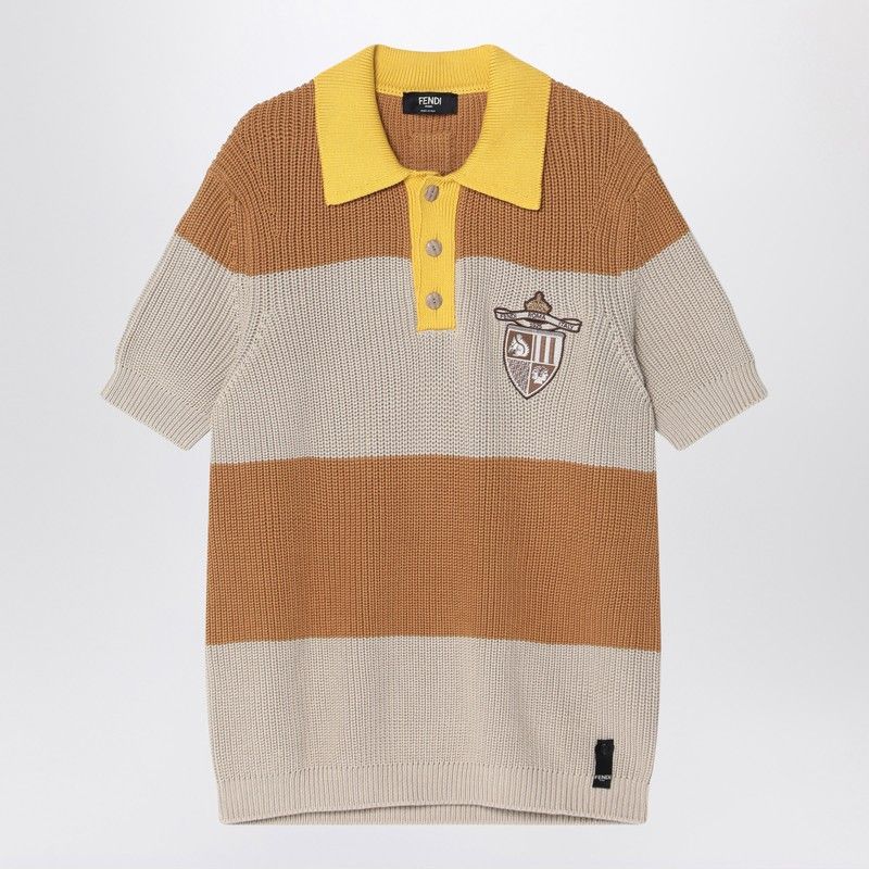 FENDI Striped Mini Polo Shirt for Men