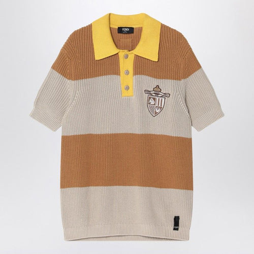 FENDI Striped Mini Polo Shirt for Men