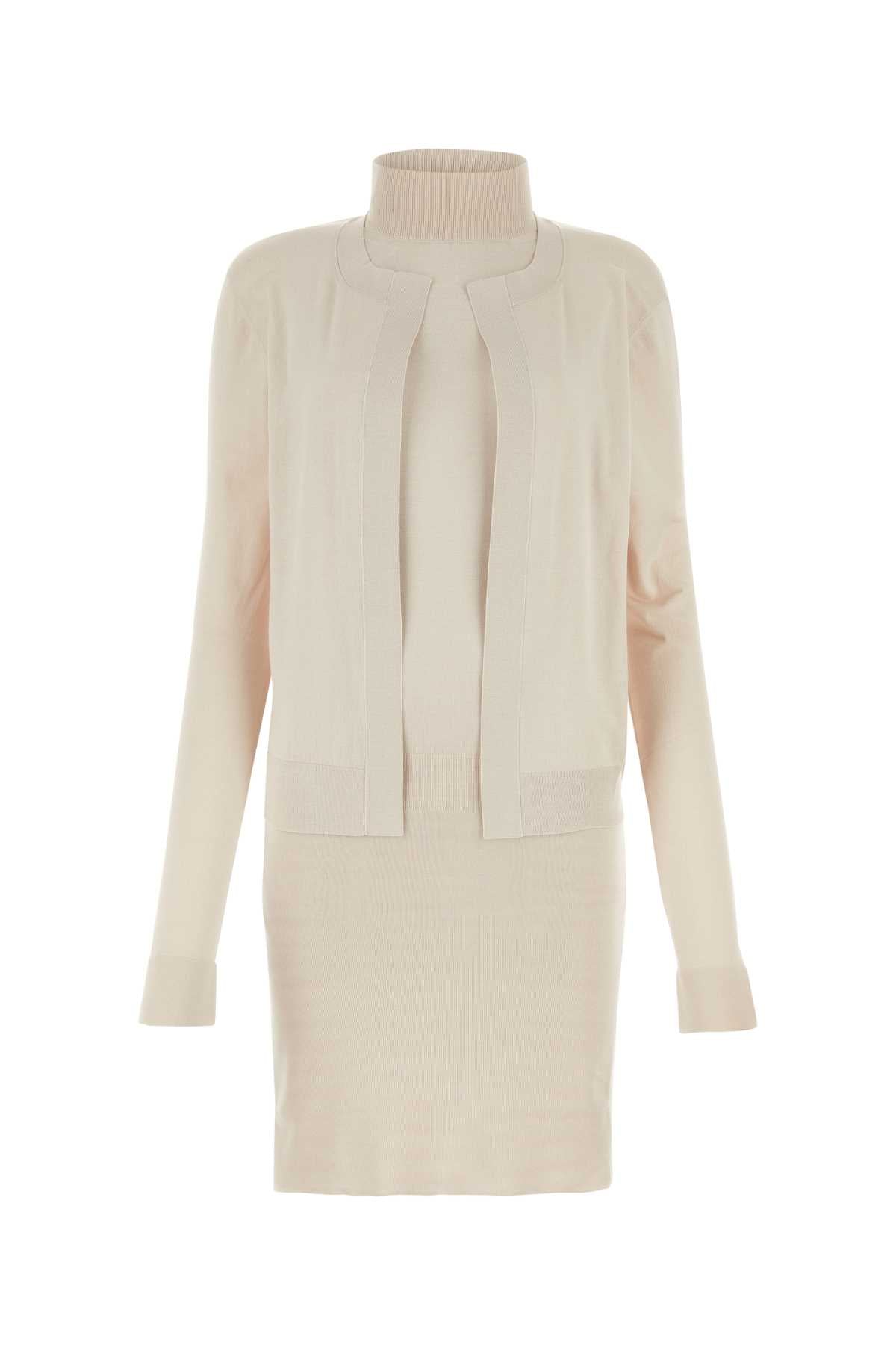 FENDI Elegant Stretch Silk Blend Mini Dress