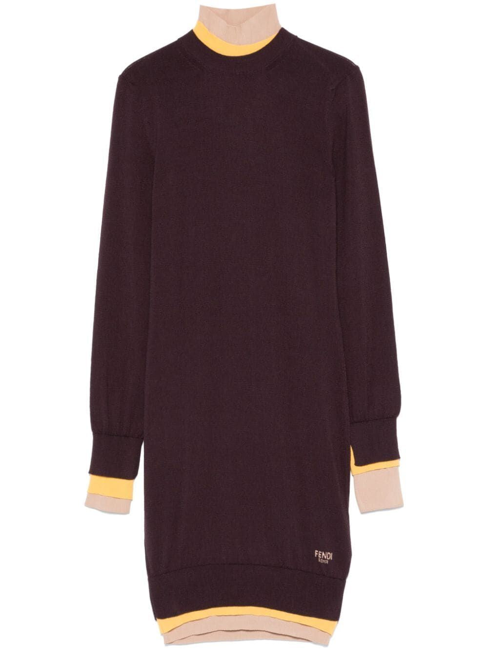 FENDI Wool Blend Mini Dress - Women's Suit for FW24