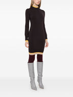 FENDI Chic Knit Dress with High Neck and Long Sleeves