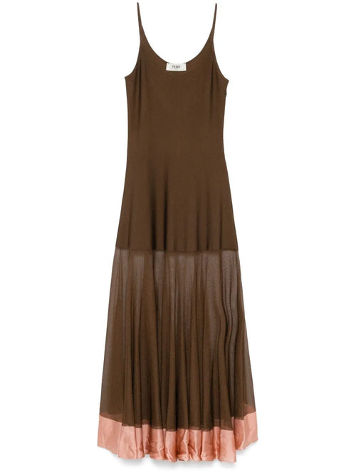 FENDI Classic Long Dress with Flared Skirt