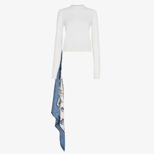 FENDI Scarf Detail Wool Knit Pullover for Women - FW24