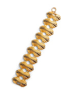 Fendi 24K Gold Plated FF Logo Laurel Leaf Bracelet